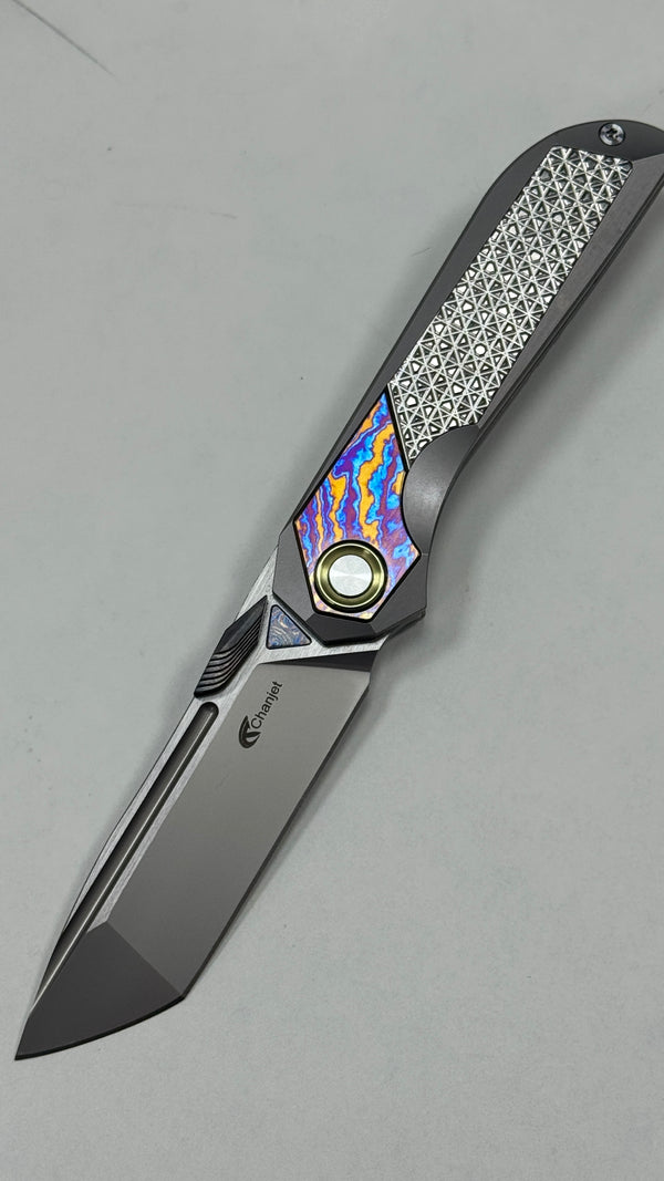 Titanium alloy half-in-one folding knife