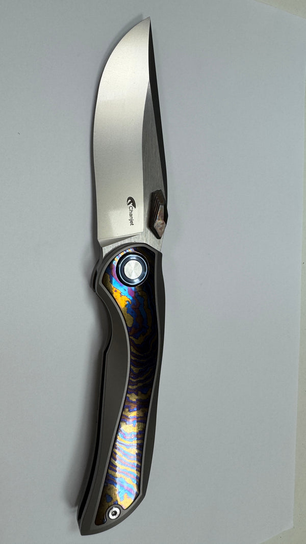 Titanium alloy half-in-one folding knife